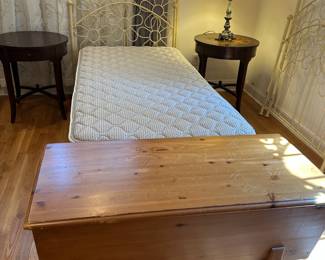 Pair of Headboards and Footboards and Cedar Chest - Only one mattress and box spring available
