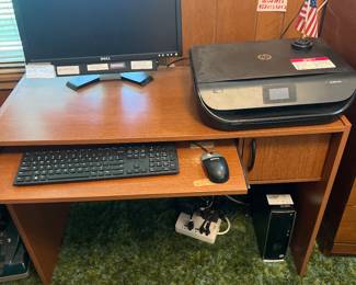 Dell Inspiron Desk Top Computer System, HP Envy Printer, and Desk