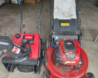 Toro Snow Thrower and Toro Recycler Lawn Mower