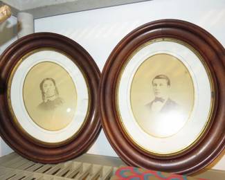 Oval Framed 1872 Man & Woman Portraits
