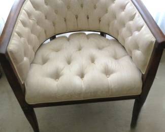 Mid Century Tufted Barrel Chair