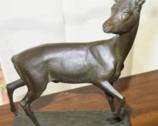 1920's Bronze Buck Sculpture by Fritz Diller