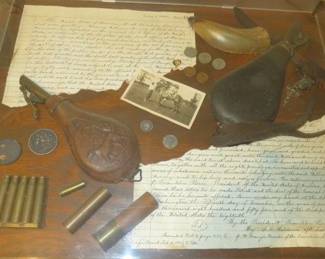 Decorative Shadow Box Civil War Memorabilia 