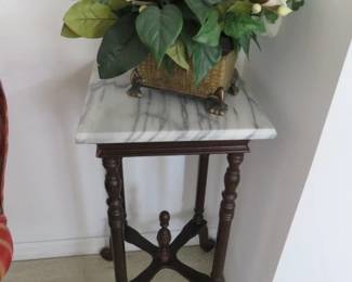 Victorian Marble Top Side Table/Plant Stand