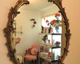 Large Ornate Oval Victorian Wall Mirror