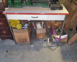 Vintage granite table on the basement