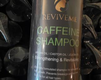 Boxes and Boxes of ReviveMe Caffeine Shampoo and Conditioner