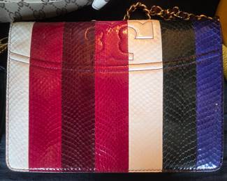 Tory Burch Savannah Striped Handbag with chain