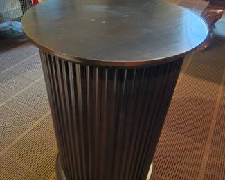 Glass topped pedestal Table