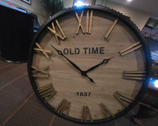 Universal Lighting and Decor UMA Brown Wooden Decorative Wall Clock with Gold Accents 95288