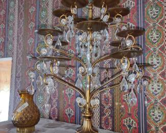 Metal accent candle tree approximately 2' tall