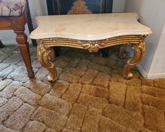 Marble top low rise entrance/side table