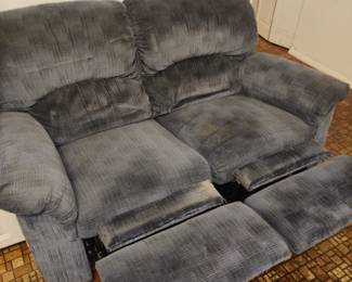 Love seat in charcoal grey recliner