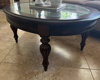 Dark wood coffee table