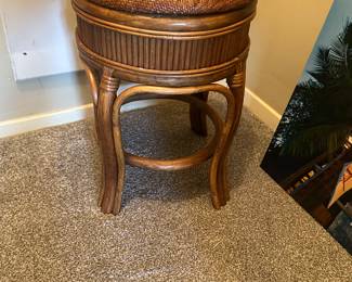 Small rattan footstool