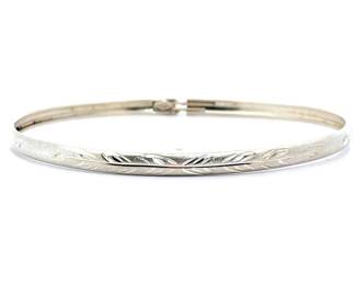 Textured Diamond-Cut Stackable Slim Bangle Bracelet