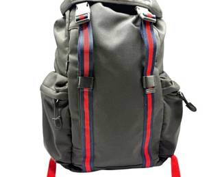 Gucci Black Nylon Tiger Head Web Stripe Backpack; Pre-Owned