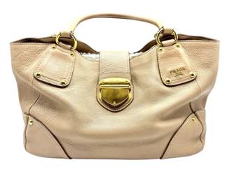 Prada Brown Vitello Daino Leather Shoulder Bag; Pre-Owned