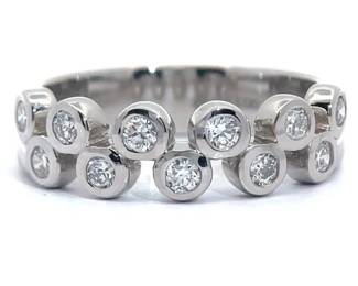 Modern 0.50 Carat Diamond Double Row Bubble Bezel Ring