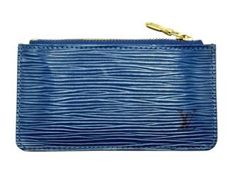 Louis Vuitton Blue Epi Leather Key Pouch; Pre-Owned