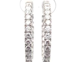 Elegant 3 Carat Diamond Inside-Out Hoop Earrings