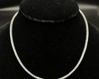 5 Carat Diamond Tennis Chain Necklace in 14k White Gold
