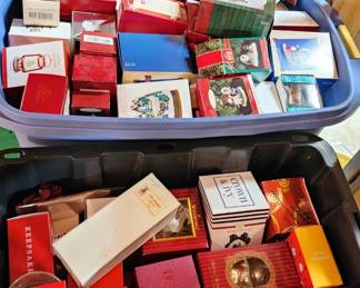 Totes of Hallmark Christmas Ornaments (5+ large totes full)