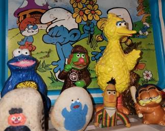 Vintage Toys & Smurf Tray