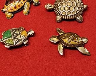 Sterling Turtle Broaches and Pins