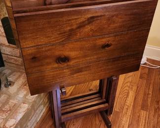 Wood TV Trays Stackable 
