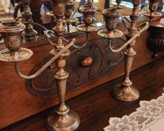 Set of Sterling Silver Vintage Candle Holders (we will polish before the sale)