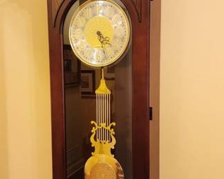  Grandfather-Style Wall Clock with Wood