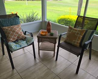 Mesh Chairs & Accent Table .... sold separately