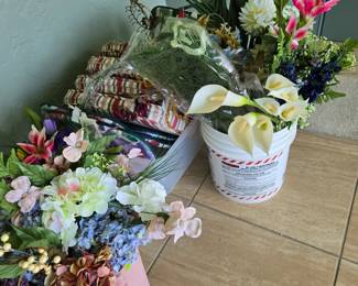Silk Flowers Galore. Chair Cushions