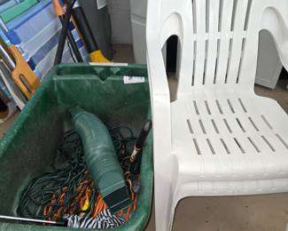 Stack Chairs, Utility Cart, Cords