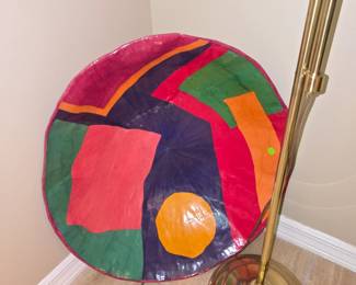 Paper Mache Large Bowl, Brass Floor Lamp