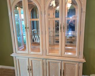 Lighted China/Display Hutch with bottom storage.  