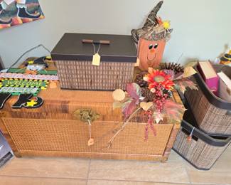Wicker Chest, Storage Boxes & Holiday Misc