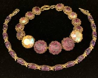 SH741VAmethyst  Gold Bracelet And Vintage Bracelet