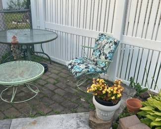 Matching metal chair to glider