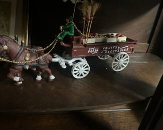 Metal pony and fruit and vegetable cart