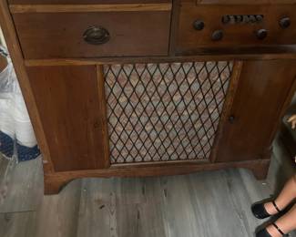 Vintage stereo cabinet with short wave radio