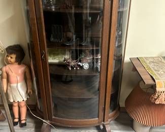 Large curio cabinet antique