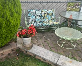 Metal patio glider love seat