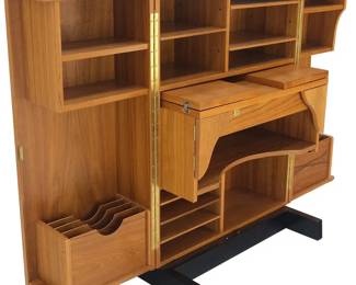 Mummenthaler & Meier “magic box” Vintage 1950’S teak desk in box