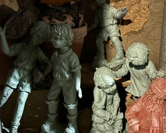 outdoor figurines and statues, many not shown 