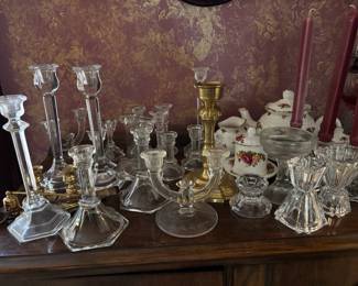 Glass candle holders 