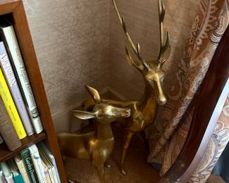 Library 
Tall brass deer