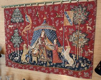 Dining Room 
French tapestry wall hanging-older reproduction 