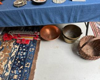 Family Room
Brass pails, copper bowl, fire truck 